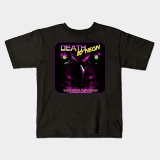 Death By Neon Official Album Cover Howling Neon design - Synthwave Retrowave Darkwave Dreamwave Kids T-Shirt